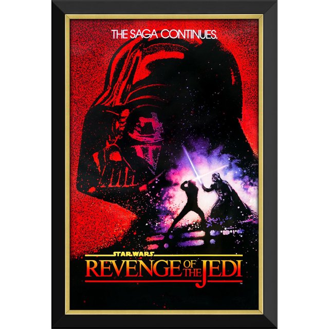 Star Wars Episode VI Revenge of the Jedi Vintage Framed Poster Print Wall Art Collectible (33.5" x 23.5")