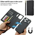 thumbnail image 5 of LC.IMEEKE Case for iPhone 17 Pro 6.3 inch, 2 in1 Multifunctional Detachable Wallet Phone Case for Men Women with RFID Blocking Wrist Strap Shockproof Protective Case,Black,For iPhone 17 Pro, 5 of 11