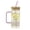 Pink, variant on Queroig Square Glass Tumbler with Handle And Lid 380ml Transparent Coffee Cup Portable Tea Milk Jar for Hot Cold Drinks