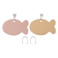 thumbnail image 1 of 2pcs Creative Fish Shaped Dog ID Tags Stainless Steel Pet Dog Tags for Outdoor, 1 of 8