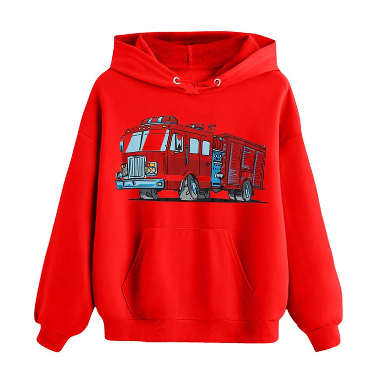 Toddler Boys' Graphic Sweatshirts - Long Sleeve Crewneck With Dinosaur, Truck & Vehicle Prints