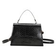 thumbnail image 1 of Bolsa De Hombro Bolso bandolera para mujer Bolsos tipo satchel de cocodrilo con láser de PU brillante para viajes (negro) Likrtyny Para Estrenar, 1 of 9