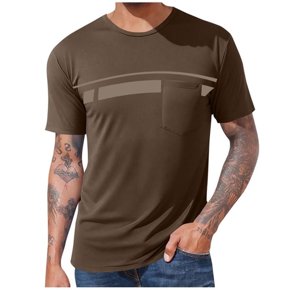 Jerdar Men's Casual T-Shirt Short Sleeve Regular Fit Crewneck Tee Summer Graphic Tops with Pocket