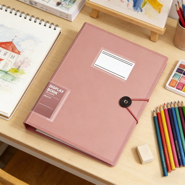 Dvkptbk plastic folder A4 30 Pockets 60 Sides Expanding A4 Document Folder with Snap Closure Plastic Envelopes Transparent Plastic Document Holders Display Paper Document Holders