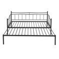 thumbnail image 5 of Twin Size Quality Steel Frame Daybed with Twin Size Adjustable Trundle, Portable Folding Trundle Heavy-Duty Steel Daybed with Pop Up Trundle Bed, No Box Spring Needed(Black), 5 of 8