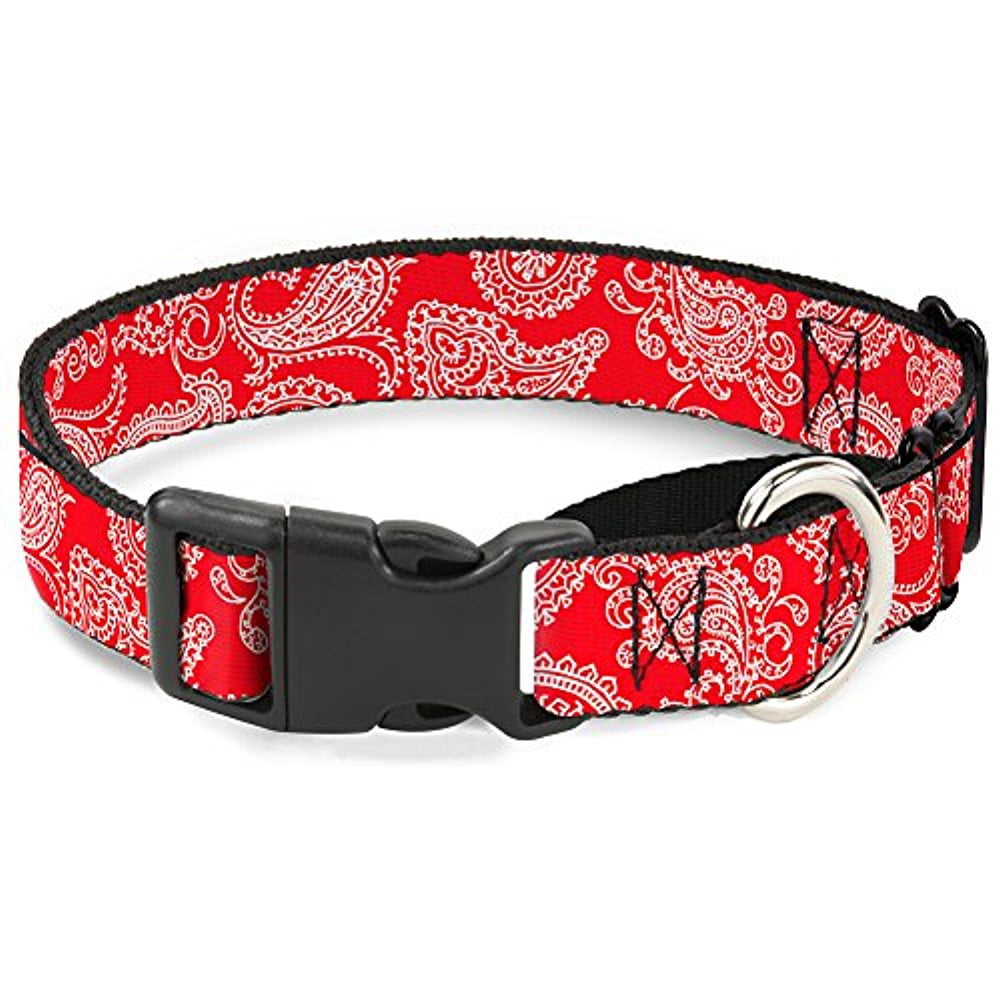 Buckle-Down Martingale Dog Collar - Paisley Stars Black Purple White - 1" Wide - Fits 15-26" Neck Size - Large