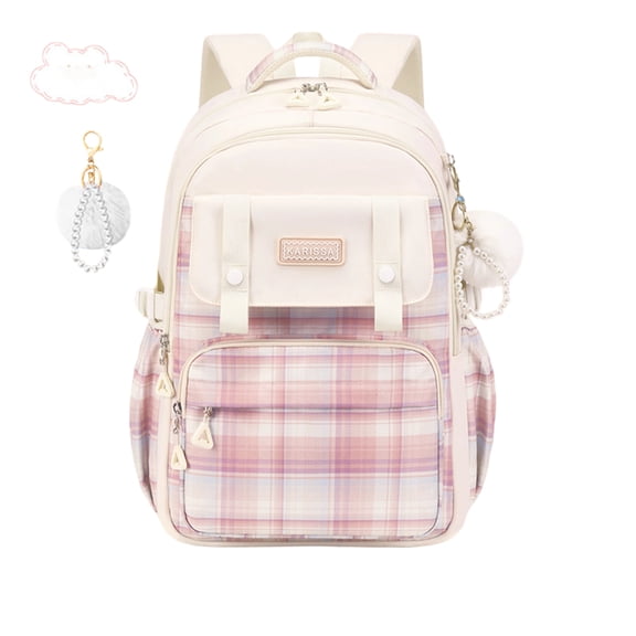 JuDWoC Travel Laptop Backpack Bookbag for Travel Plaid Pattern Multi Pocket Storage Lightweight Water Resistant Rucksack Casual Everyday Storage Daypack Laptop Pack 16.2in