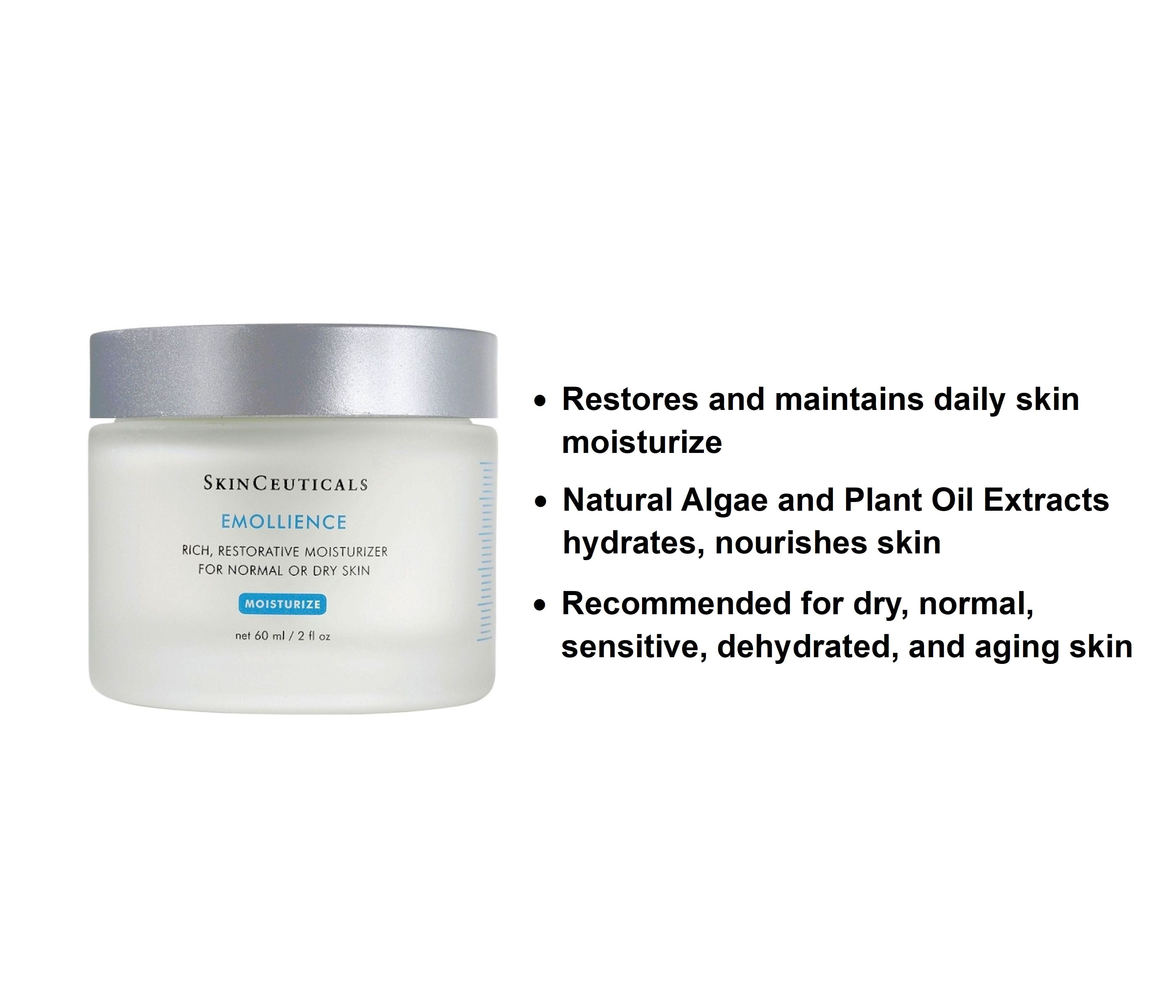 SkinCeuticals Emollience Restorative Facial Moisturizer For Normal/Dry Skin 2.0 fl oz 60ml)