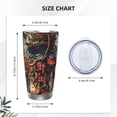thumbnail image 4 of Fotbe Tribal Futuristic Warrior Pattern 20 oz Tumbler Stainless Steel Vacuum Insulated Coffee Ice Cup Double Wall Travel Flask Leak-proof Coffee Cup-Straw Three-piece Set, 4 of 8