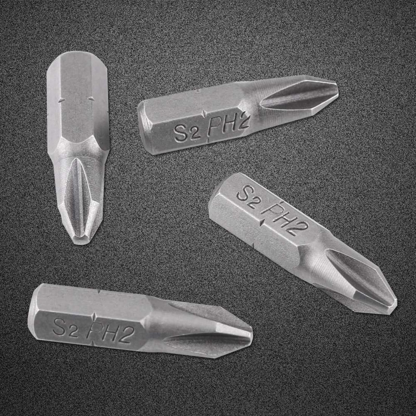5 Embouts Cruciformes S2 1/4" Hex - 50mm De Long, PH2, Uxcell