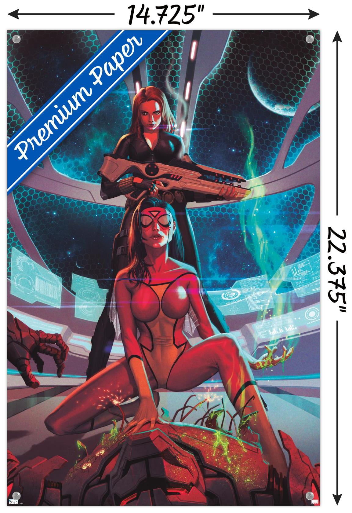 Marvel Comics - Spider Woman - Avengers Assemble #19 Wall Poster with Pushpins, 14.725" x 22.375"