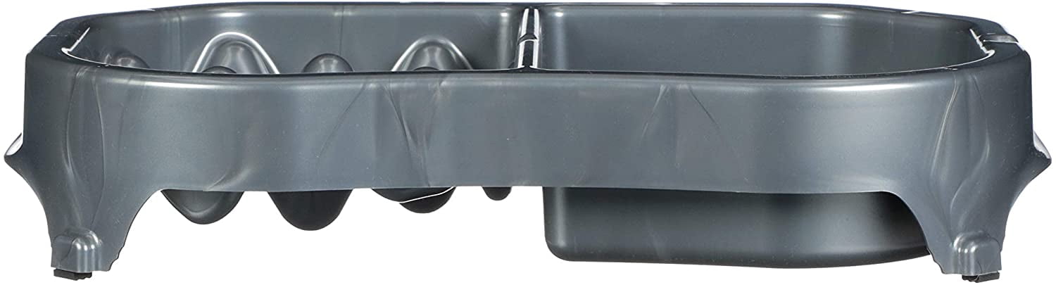 Neater Pet Brands Neater Slow Feeder Double Diner Food and Water Bowl - Improves Digestion, Stops Obesity, and Slows Down Eating, Gunmetal