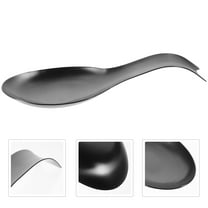 Milisten Soup Spoon Rest Stainless Steel Black 1Pack 10.4X3.7In