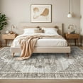 thumbnail image 5 of YOUFORTONG 9 x12 Vintage Washable Area Rug,Large Stain Resistant Carpet with Non Slip Backing for Living Room Bedroom Home Decor,Grey, 5 of 6