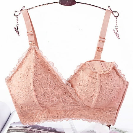 

eczipvz Lingerie for Women Naughty Lace Bra for Womens Underwire Bra Lace Floral Bra Unlined Unlined Plus Size Full Coverage Bra Pink L