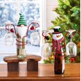 thumbnail image 5 of Festive Holiday Bottle and Glass Display Holder Elegant Wooden Storage Rack for Kitchen Countertop Bar, 5 of 5