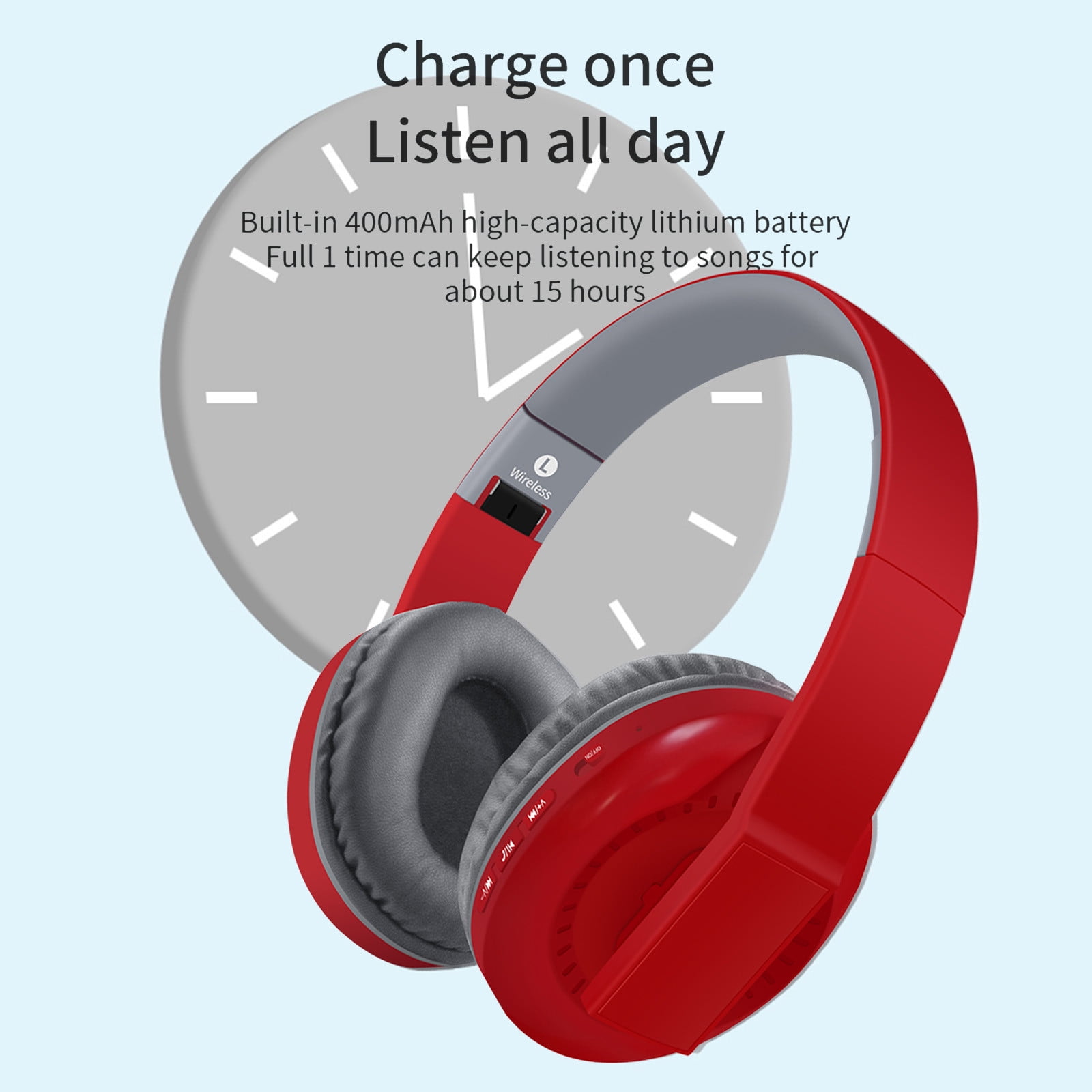 Bluetooth Headset – 5.3 Wireless Bluetooth Headset, Full-Ear Heavy Plug-In Card, Foldable And Telescopic Plug-In Cable For Communication