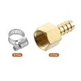 thumbnail image 3 of 6pack Brass Barb Fittings, 3/8" Barb x 3/8" NPT Female with 6pack Clamps for Water Fuel Air, 3 of 6