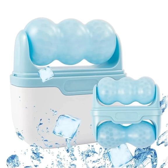 Wiher Ice Roller for Face, 2 in 1 Double Ended Facial Ice Roller Massager for Puffiness, Wrinkle Reduction, Skin Tightening, Pink