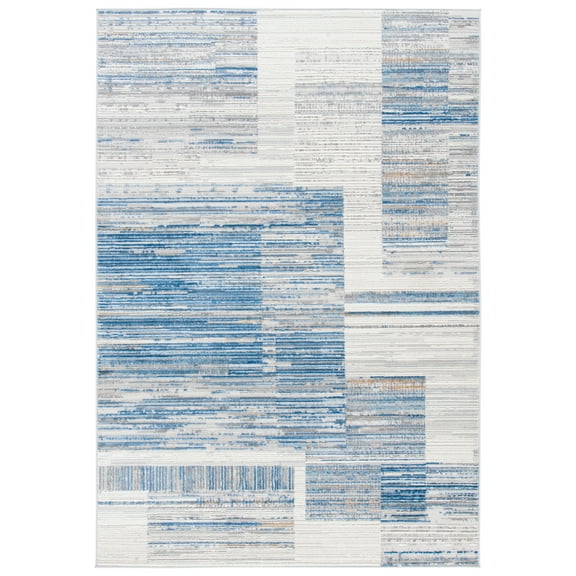 SAFAVIEH Shivan Kaeden Geometric Gradient Area Rug, Ivory/Blue, 8' x 10'