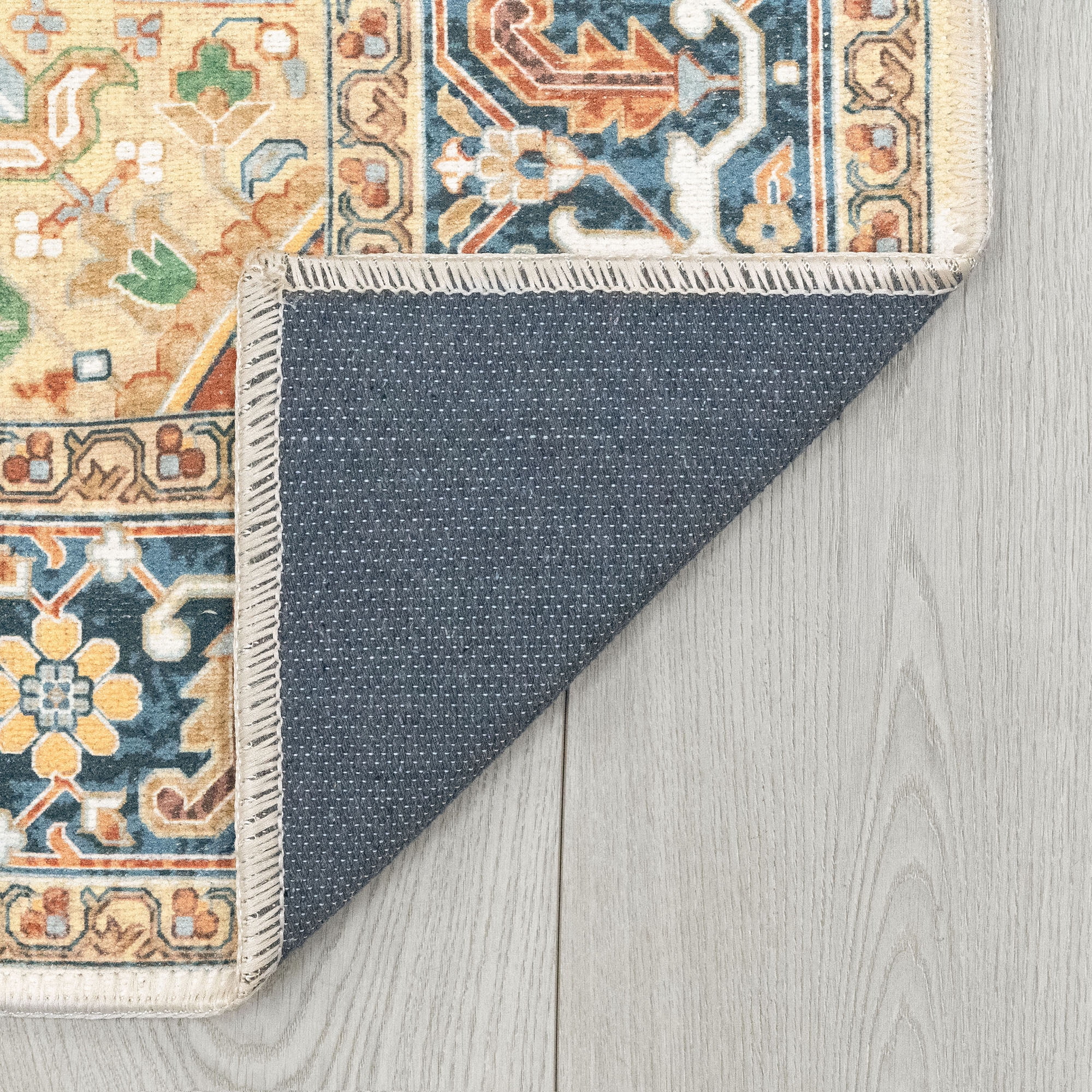 Traditional 8x10 Area Rug (7'5'' x 9'11'') Oriental Rust, Cream Living Room Easy to Clean Machine Washable