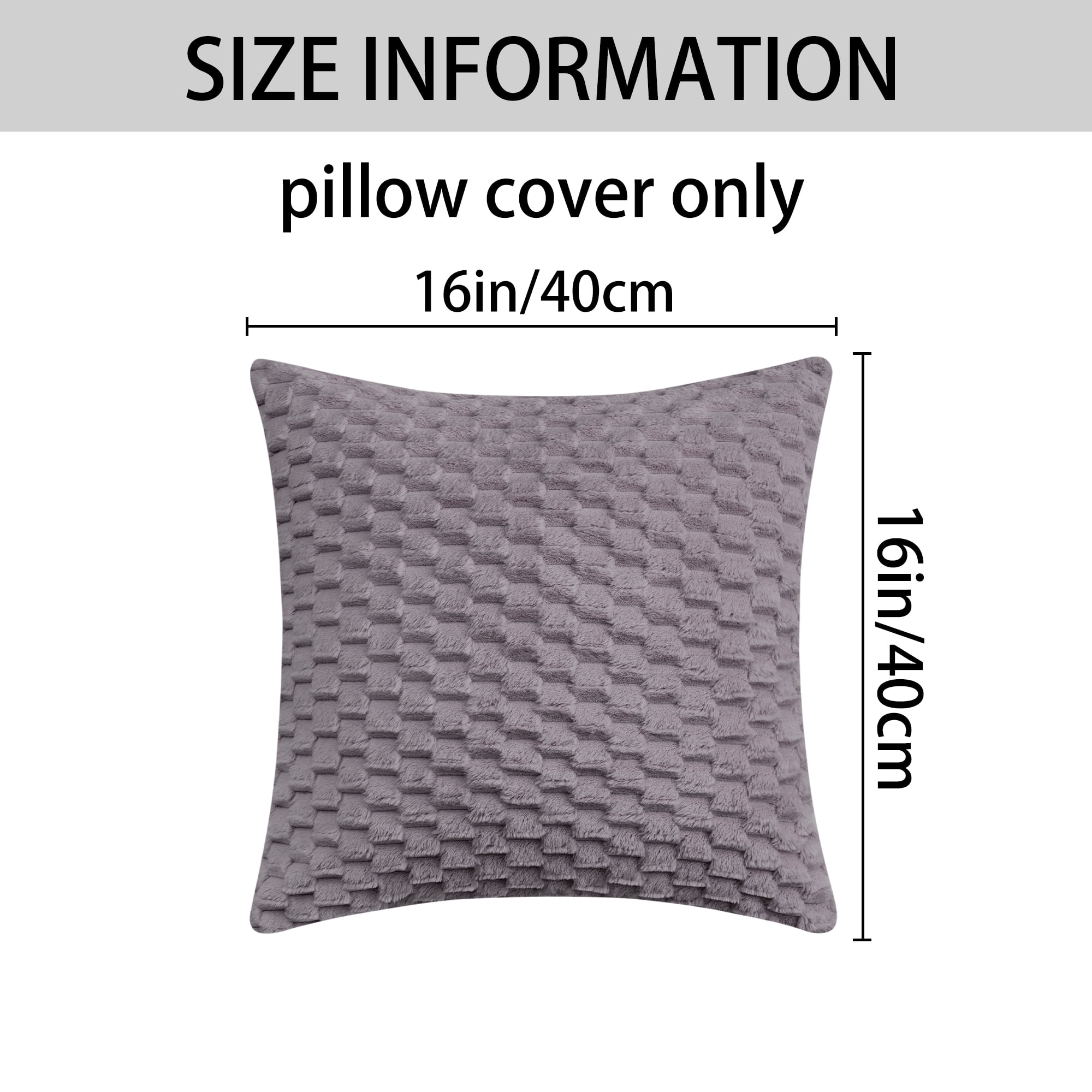 Unique Bargains 4 Pcs Pack of 4 Soft Fuzzy Plush Cushion Cover Grey 16" x 16"/20" x 20"