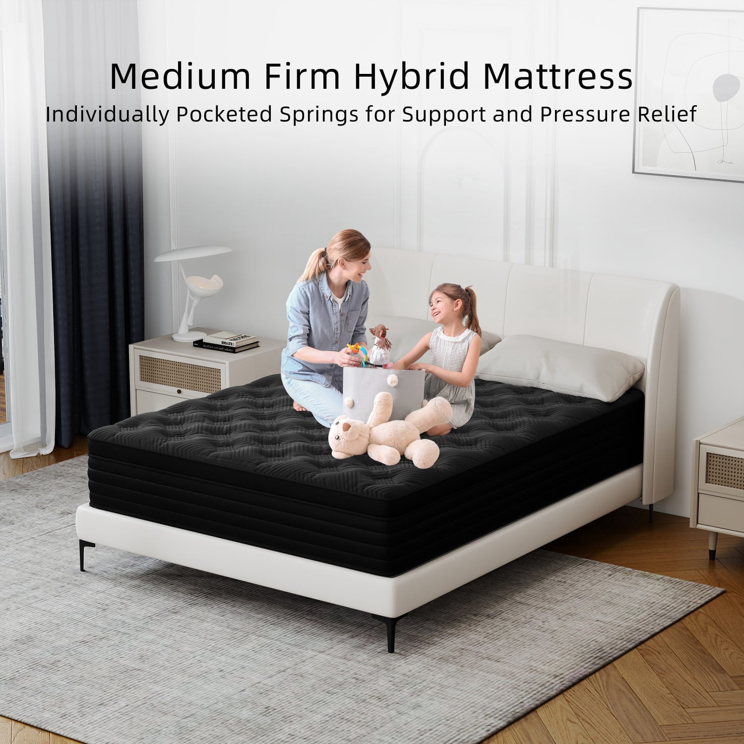 Zaxzudu 12 Inch Hybrid Mattress Twin Gel Memory Foam Innerspring Cool Sleep