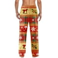 thumbnail image 7 of Mens Christmas Sweatpants Plaid Striped Print Pants Drawstring Elastic Waist Home Wear Comfort Casual Pjs Pants Baggy Stretchy Wide Leg Sweatpant, 7 of 7
