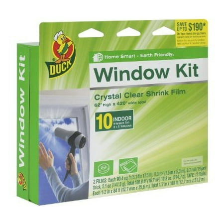 Duck Brand Indoor 10-Window Shrink Film Insulator Kit, 62-Inch x 420-Inch, 281506