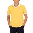 thumbnail image 5 of Boys Active Short Sleeve Polo Shirt Breathable Yellow Active Performance Tennis Shirts for School Uniform 5-6 Years, 5 of 6
