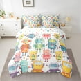thumbnail image 2 of jejeloiu Cartoon Robat Twin Bedding Sets 7-Piece,Intelligent Equipment Bedding Comforter Set,White Green Yellow Sheet Sets For Boys Kids,Luxury Bedroom Decor Reversible, 2 of 8