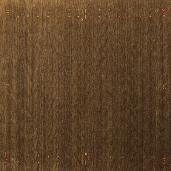 Ahgly Company Indoor Square Abstract Orange Contemporary Area Rugs, 4' Square