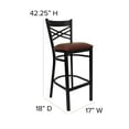 thumbnail image 5 of Flash Furniture HERCULES Series Black ''X'' Back Metal Restaurant Barstool - Burgundy Vinyl Seat, 5 of 11