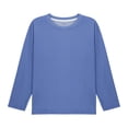 thumbnail image 5 of HAOTAGS Girls Boys Soft Long-Sleeve Tee, Casual Unisex Lightweight Pullover Tops Navy 8 Years, 5 of 10