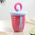 thumbnail image 1 of Vaso para fruta para llevar con doble desagüe y tenedor incorporado | Envase ligero para ensaladas y preparación de comidas | Vaso portátil para el almuerzo en el trabajo o la escuela, 1 of 6