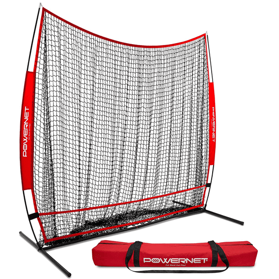 PowerNet 7x7 Full Mouth Baseball Net, Portable Softball Baseball Hitting Trainer, Larger Mouth Batting Net, Durable Hitting Net, Bigger Target Net