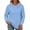 235#Sky Blue, variant on Women's Pullover Hoodie, Soft Hooded Sweatshirt with Pocket, Casual Loose Warm Tops Dark Gray 2XL
