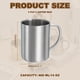 thumbnail image 2 of 4Pcs Tazas de Café de Metal, Tazas de Té de Café de Metal de Doble Pared de 14 Onzas con Mangos para Bebidas Frías o Calientes (Plata), 2 of 7