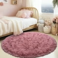 thumbnail image 3 of Socofuz Round Fluffy Rugs for Kids Girls Princess Castle, Cute Circle Nursery Carpet for Bedroom Living Room, 4'x4', Blush Pink, 3 of 7