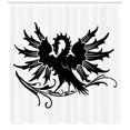 thumbnail image 3 of Celtic Shower Curtain, Abstract Fantasy Animal Medieval Eagle Symbol for Culture and Tattoo Design, Fabric Bathroom Set with Hooks, 69W X 84L Inches Extra Long, Black and White, by Ambesonne, 3 of 3