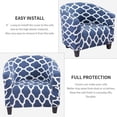thumbnail image 3 of Club Chair Slipcover,Stretch Spandex Removable Geometric Pattern Armchair Covers, Tub Chair Covers Furniture Protector for Living Room Arm Chair Cover Geometric Couch Covers (Blue2), 3 of 8