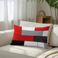thumbnail image 3 of Red Black Grey Throw Pillow Cover, Pillowcase Protectors with Zipper, Breathable Decorative Lumbar Pillow Case Cover, Modern Irregular Geometric Abstract Pillow Shams for Couch Sofa 12x20Inch, 3 of 8