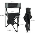 thumbnail image 2 of 2 Pack Tripod Camping Chairs Folding Lightweight, Portable 3 Legged Tripod Stool Seat with Backrest, Small Golf Chair Compact for Adults Fishing Hunting, Black, 2 of 8