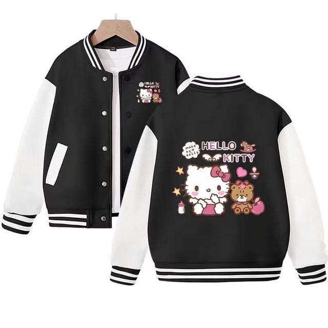 Chaqueta de béisbol uniforme digital impresa con gatos lindos de anime