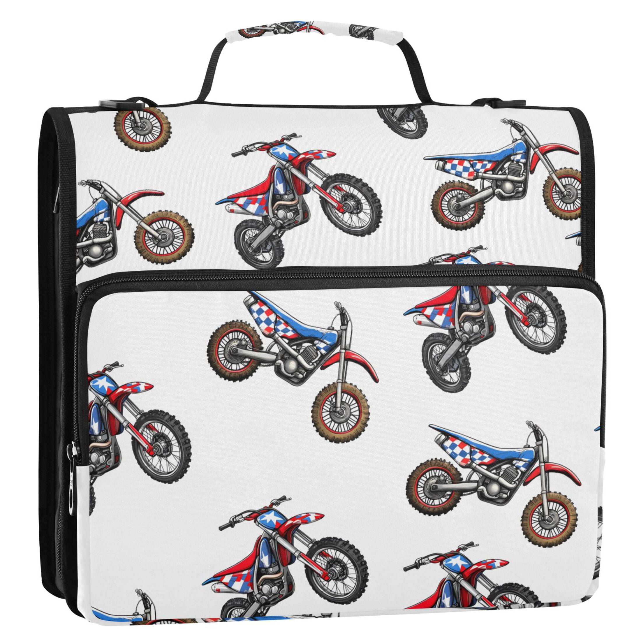 ALAZA Zipper Binder Mountain Bikes 3 Ring Trapper Keeper File Folder Organizer Bag