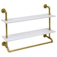 thumbnail image 2 of Gold Industrial Pipe Clothing Rack with Shelves Clothes Rack Retail Display Hanging Holder, 2 of 8