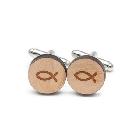 Symbol Cufflinks Cufflinks - Atheist Symbol Cufflinks, Wood Cufflinks Hand Made in the USA
