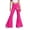 Hot Pink, variant on Girls Moon Floral Print Flared Pants Bell Bottom Trousers Soft Casual Kids Daily School Wear
