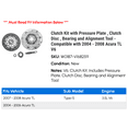 thumbnail image 2 of Clutch Kit with Pressure Plate , Clutch Disc , Bearing and Alignment Tool - Compatible with 2004 - 2008 Acura TL V6 2005 2006 2007, 2 of 2