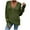 Green, variant on Fesfesfes Women Sweaters Solid Color Long Sleeve Pullove V-Neck Warp Sweater Tops Tops on